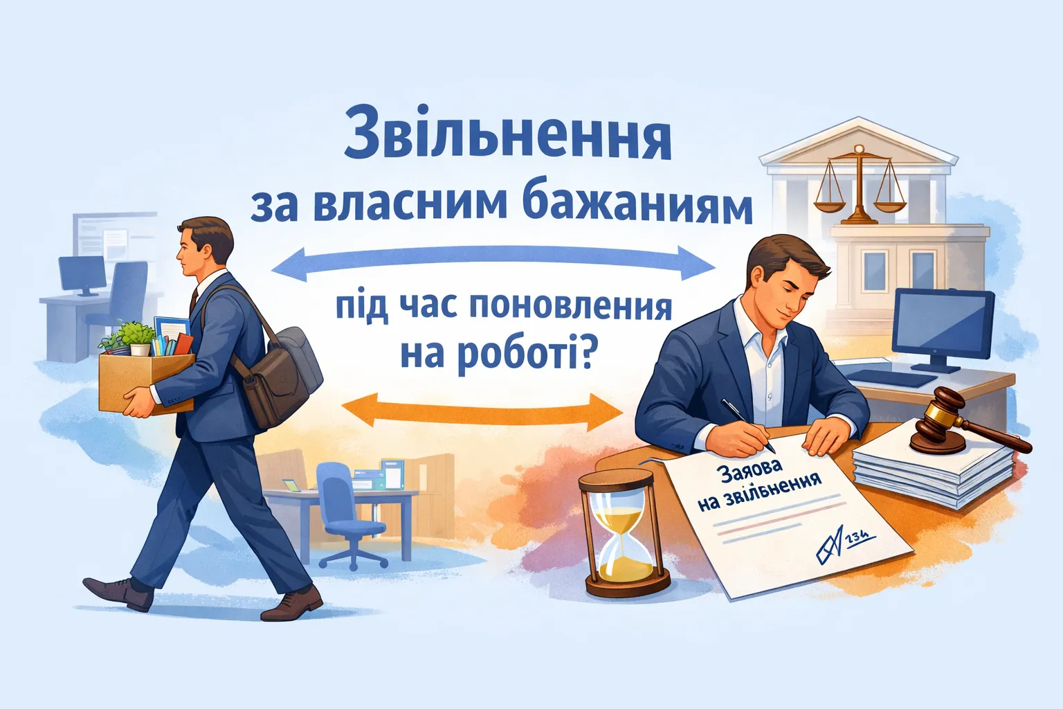  Чи може працівник звільнитися за власним бажанням у період поновлення його на роботі?