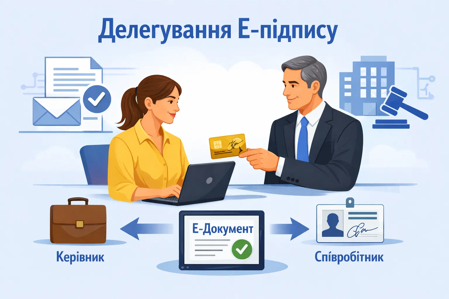 Як делегувати право підпису електронних документів замість керівника або головного бухгалтера?