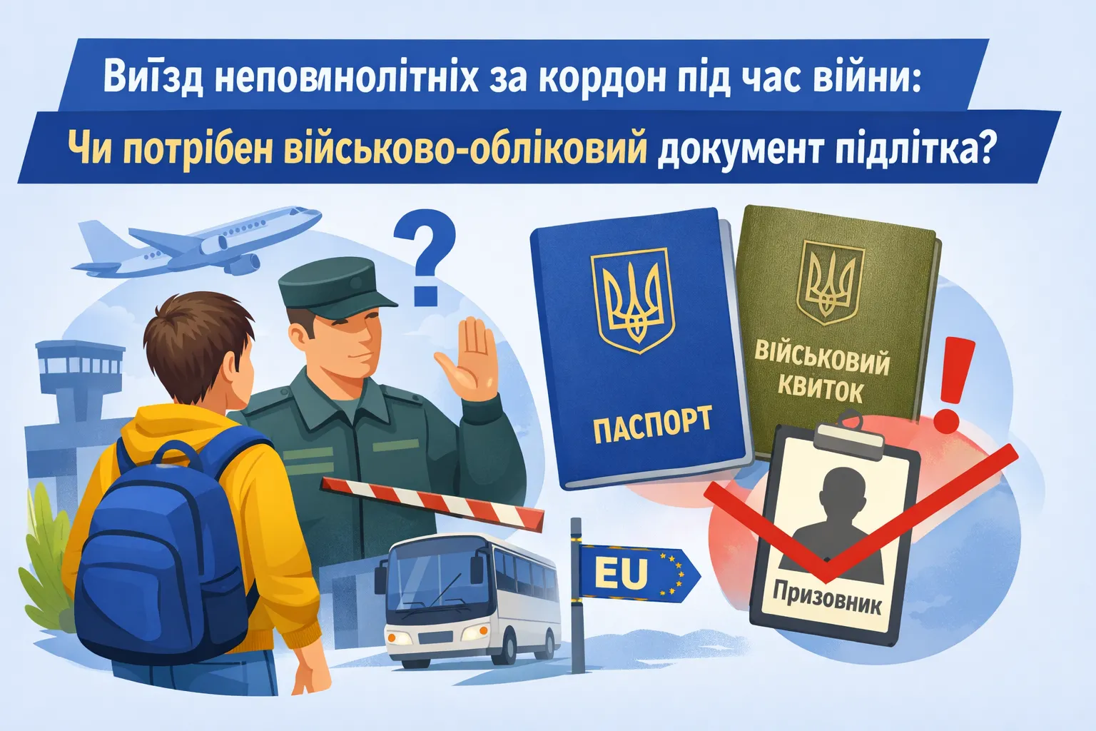Виїзд неповнолітніх за кордон під час війни: чи можуть вимагати військово-обліковий документ підлітка