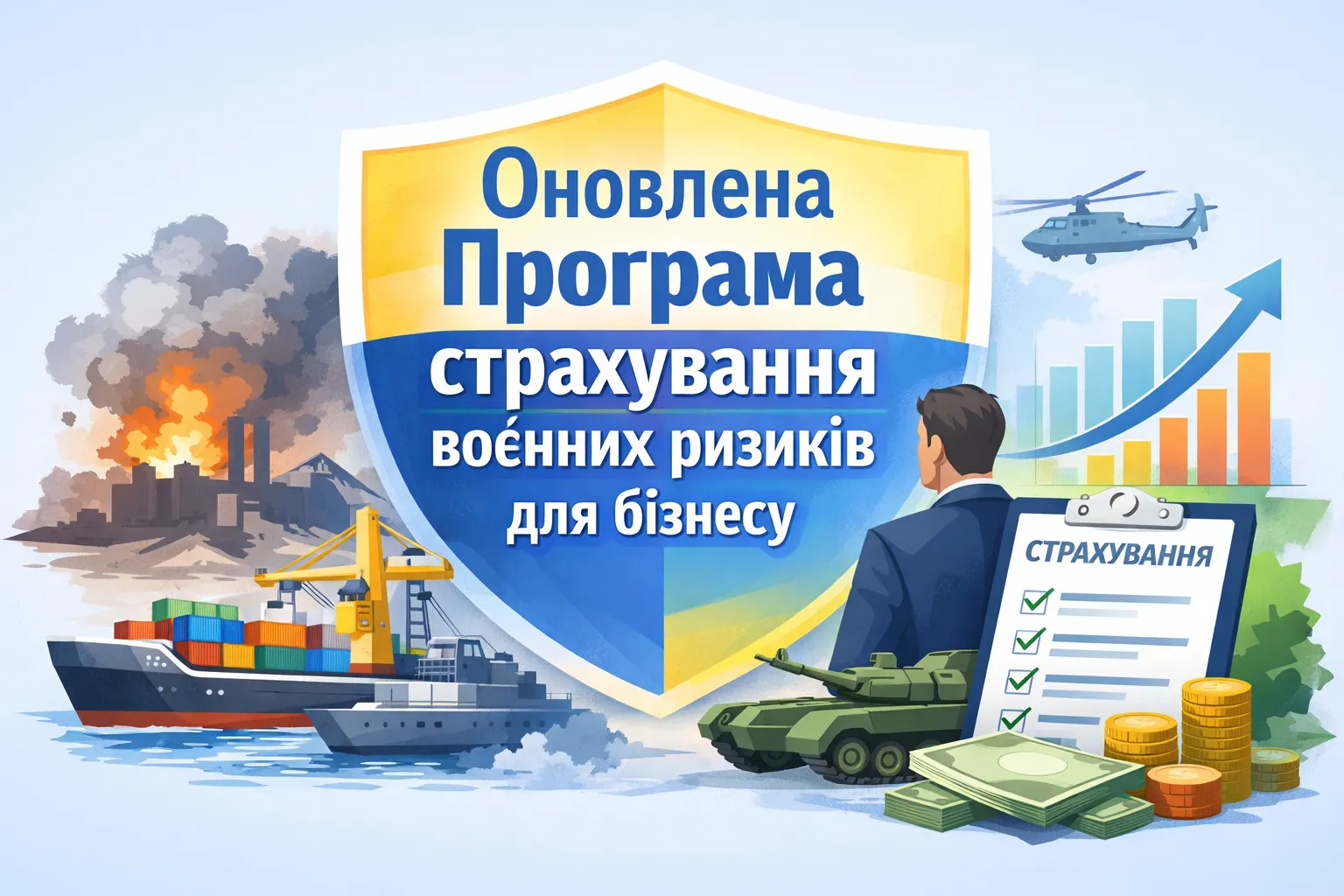 Кабмин обновил программу страхования военных рисков для бизнеса Кабмин обновил программу страхования военных рисков для бизнеса
