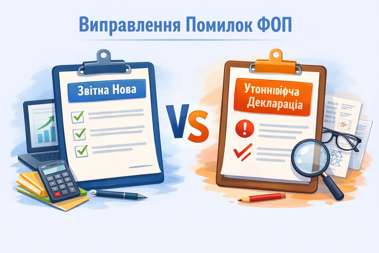Як ФОП‑єдиннику виправити помилки: «Звітна/звітна нова» чи «Уточнююча» декларація?