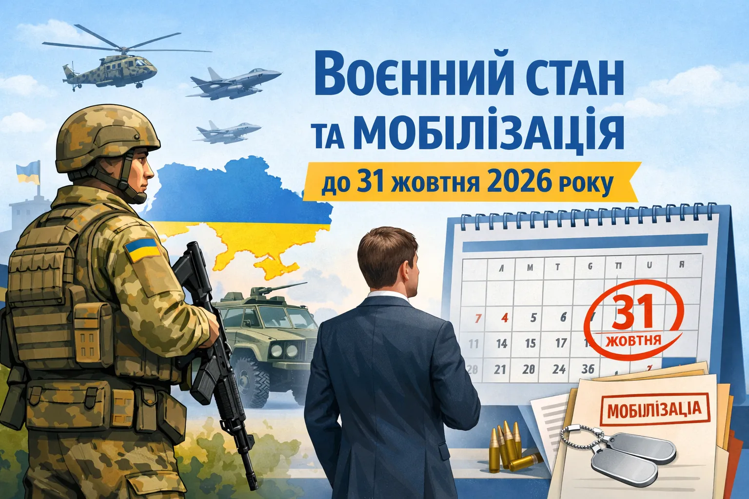 Воєнний стан і загальну мобілізація планують продовжити до 31 жовтня 2026 року