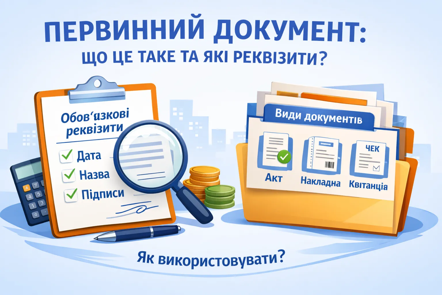Первинний документ: що це таке, які реквізити обов'язкові та які документи можна використовувати