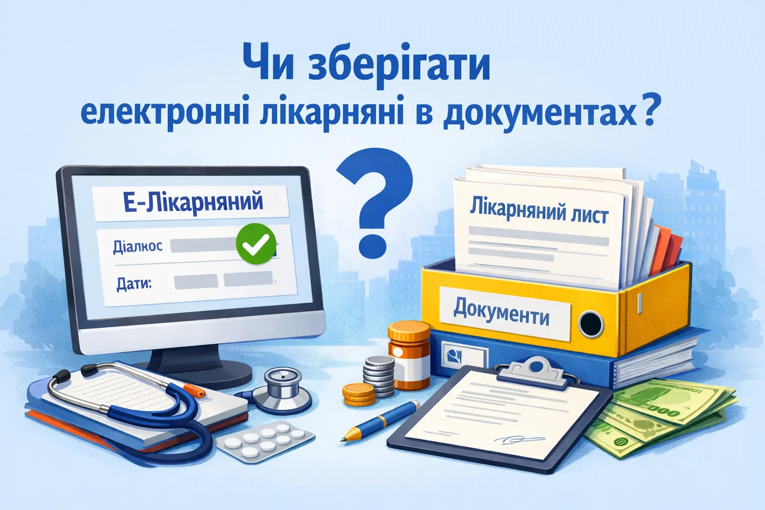 Чи потрібно зберігати роздруківки електронних лікарняних у справах підприємства?