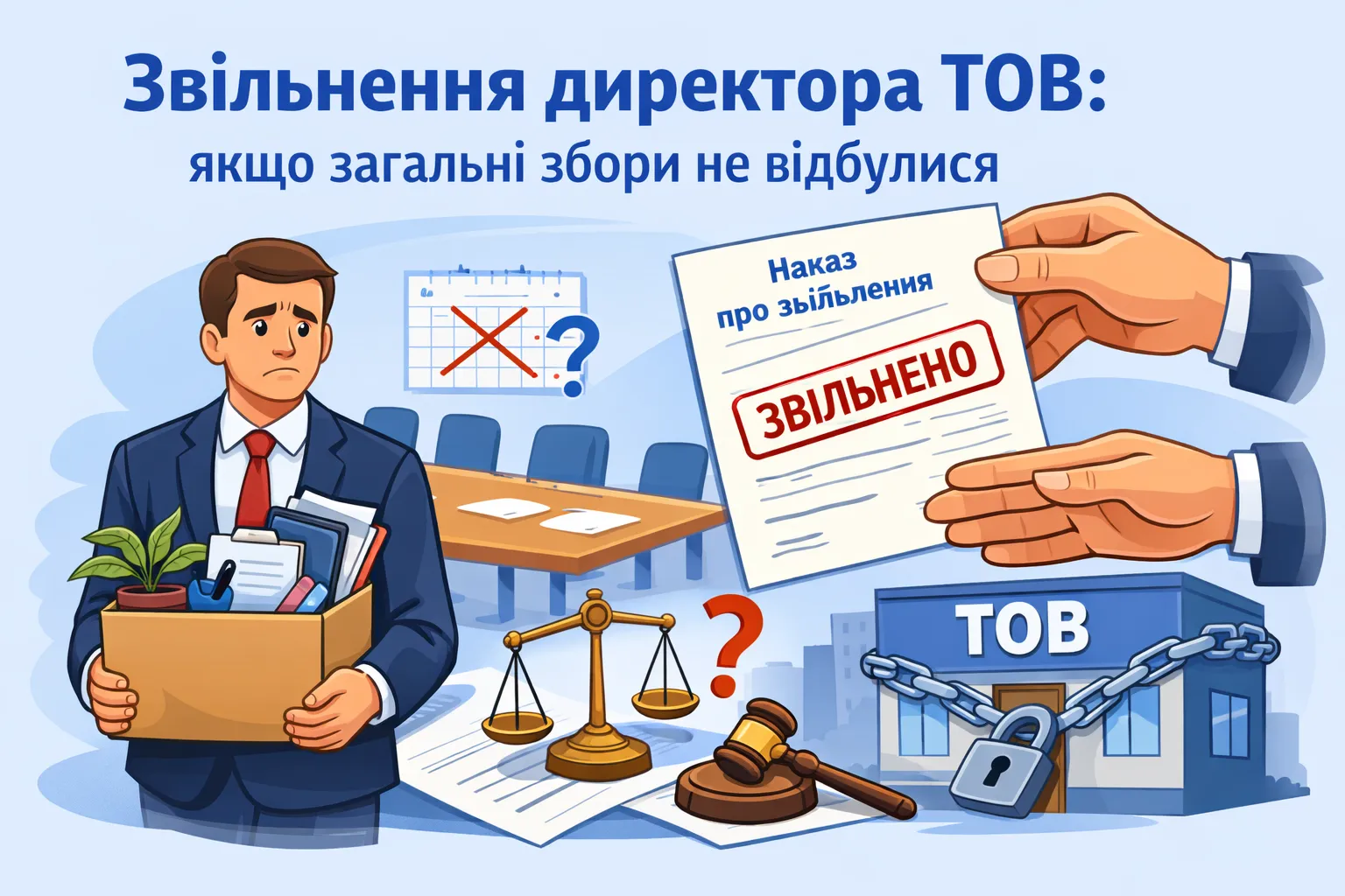 Увольнение директора ООО: что делать, если общие собрания не состоялись