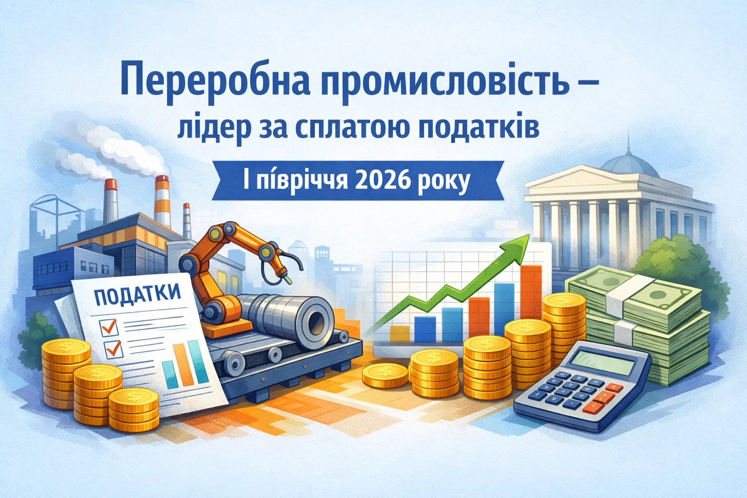 Перерабатывающая промышленность – лидер по уплате налогов в первом полугодии 2026 года Перерабатывающая промышленность – лидер по уплате налогов в первом полугодии 2026 года
