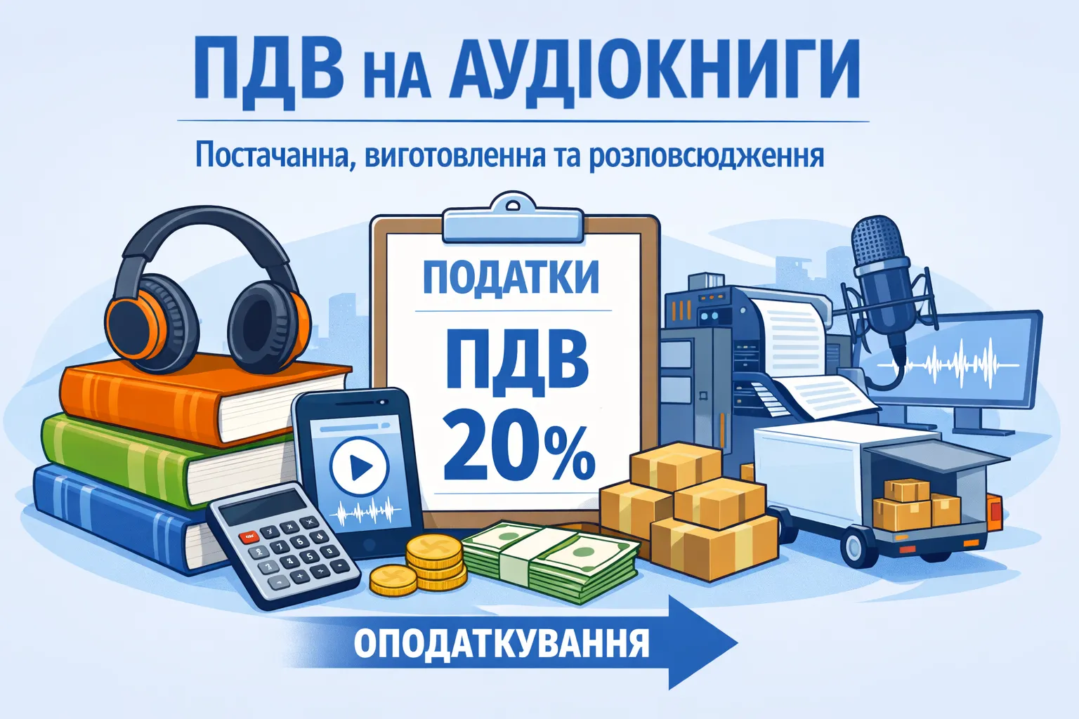 Налогообложение НДС операций по поставке, подготовке, изготовлению и распространению аудиокниг