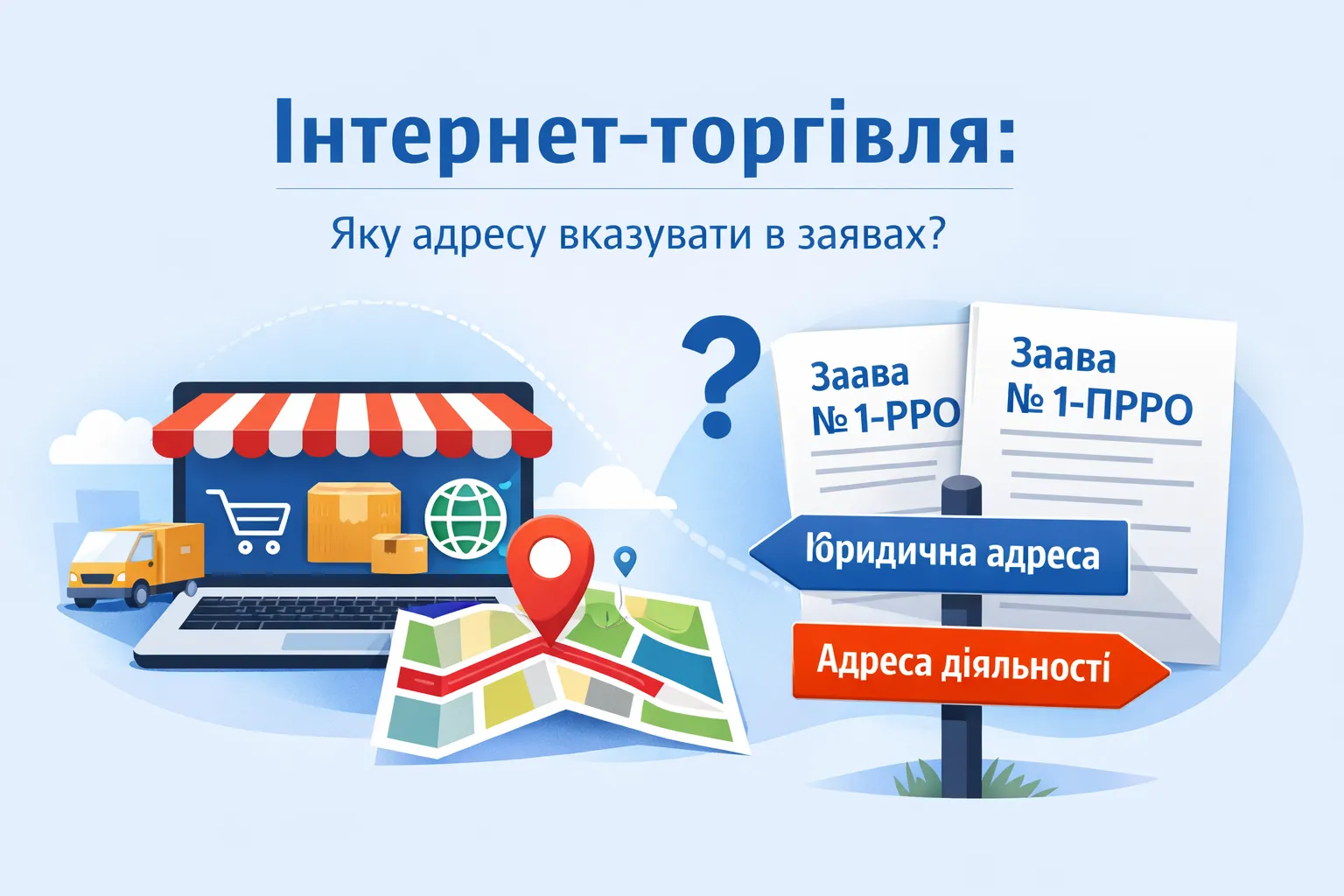 Інтернет-торгівля: яку адресу вказувати у заявах № 1-РРО та № 1-ПРРО