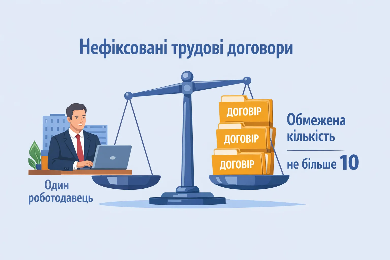 Кількість трудових договорів з нефіксованим робочим часом в одного роботодавця