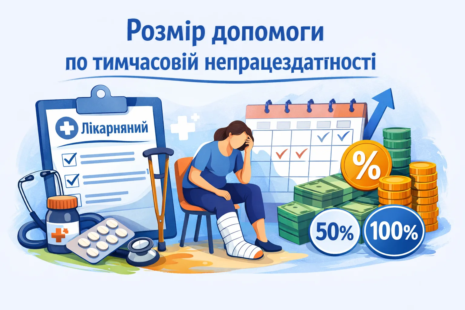 Розмір допомоги по тимчасовій непрацездатності 