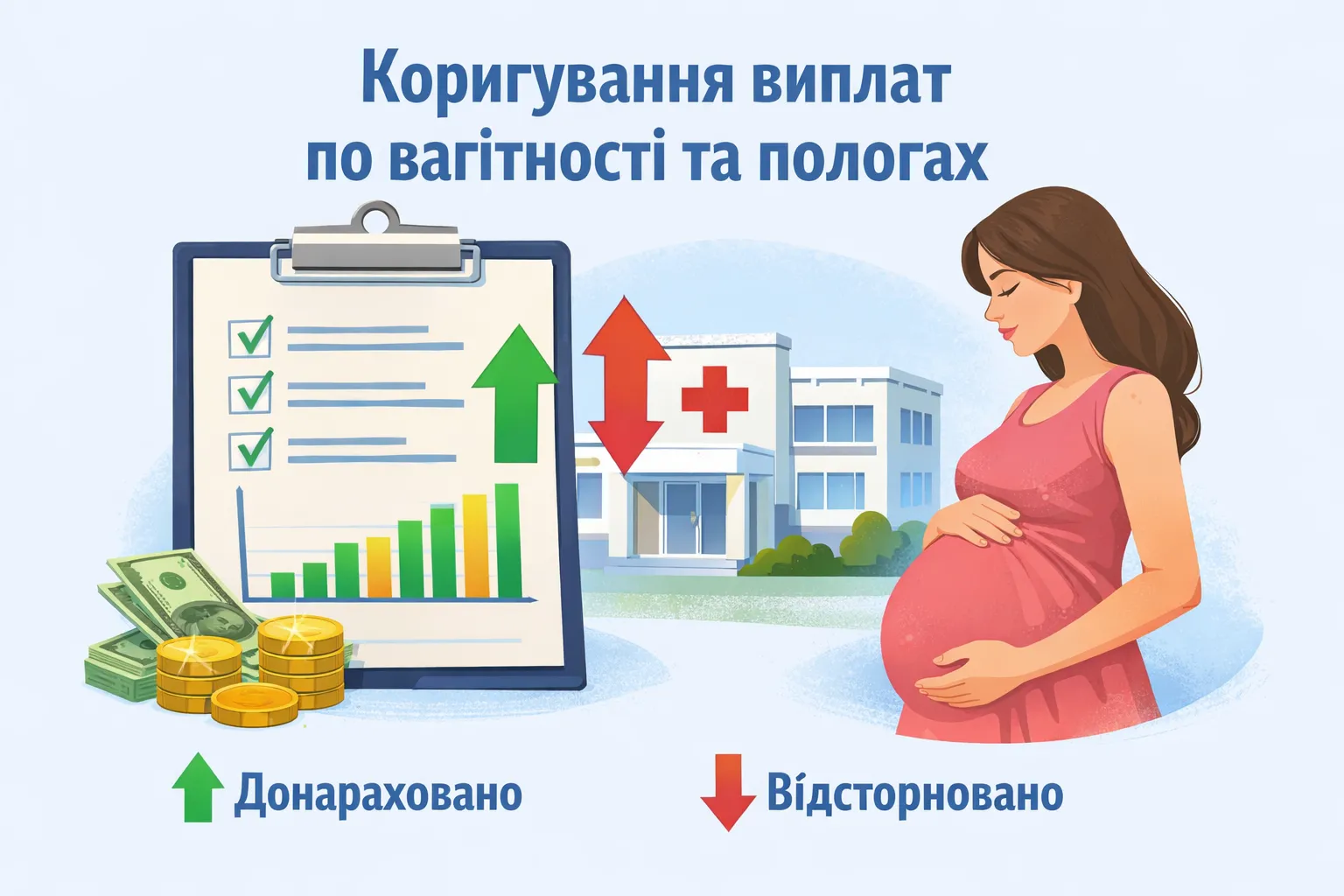 Об’єднаний звіт: якщо донараховано чи відсторновано суму допомоги по вагітності та пологах Об’єднаний звіт: якщо донараховано чи відсторновано суму допомоги по вагітності та пологах