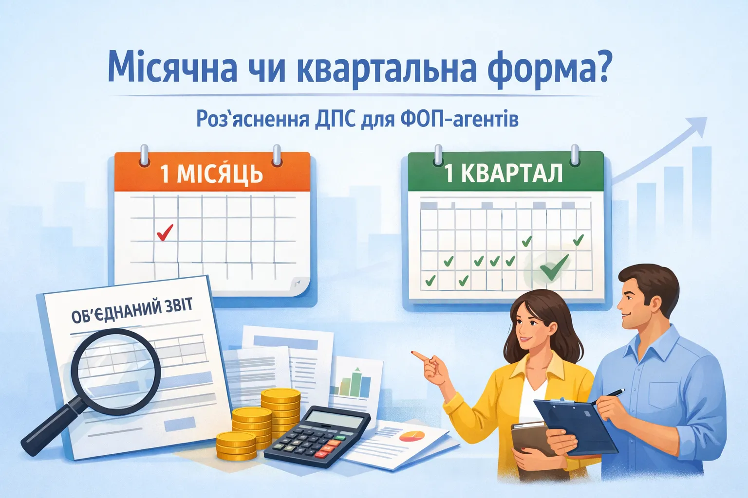 Місячна чи квартальна форма Об'єднаного звіту: роз’яснення ДПС для ФОП-агентів Місячна чи квартальна форма Об'єднаного звіту: роз’яснення ДПС для ФОП-агентів
