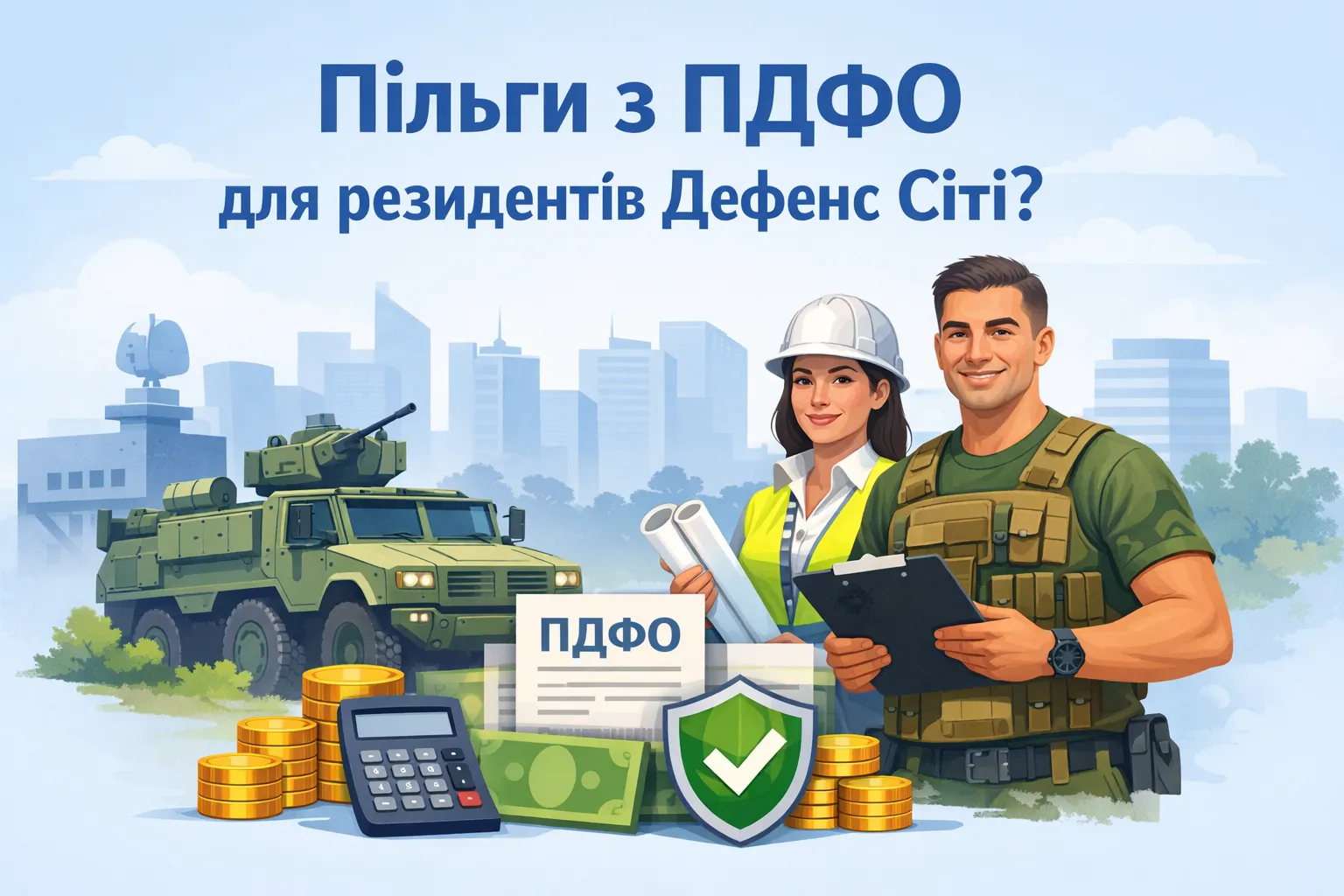Чи передбачено пільги з ПДФО при виплаті заробітної плати резидентами Дефенс Сіті?