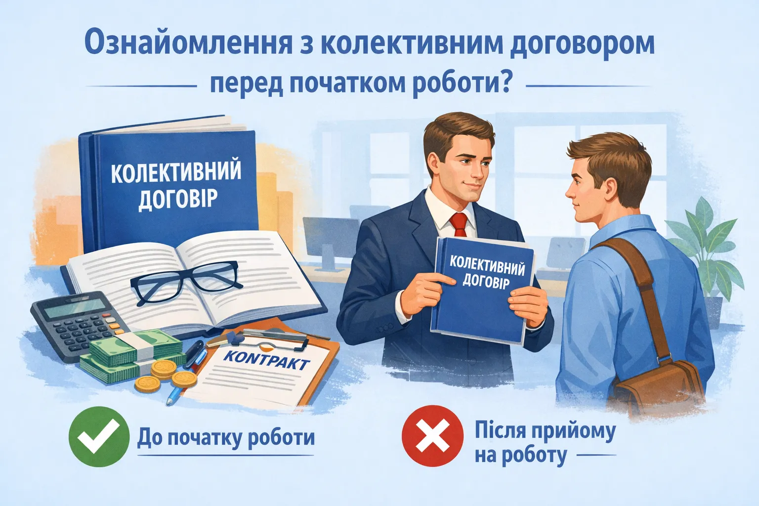 Чи потрібно ознайомлювати працівника з колективним договором до початку роботи? Чи потрібно ознайомлювати працівника з колективним договором до початку роботи?