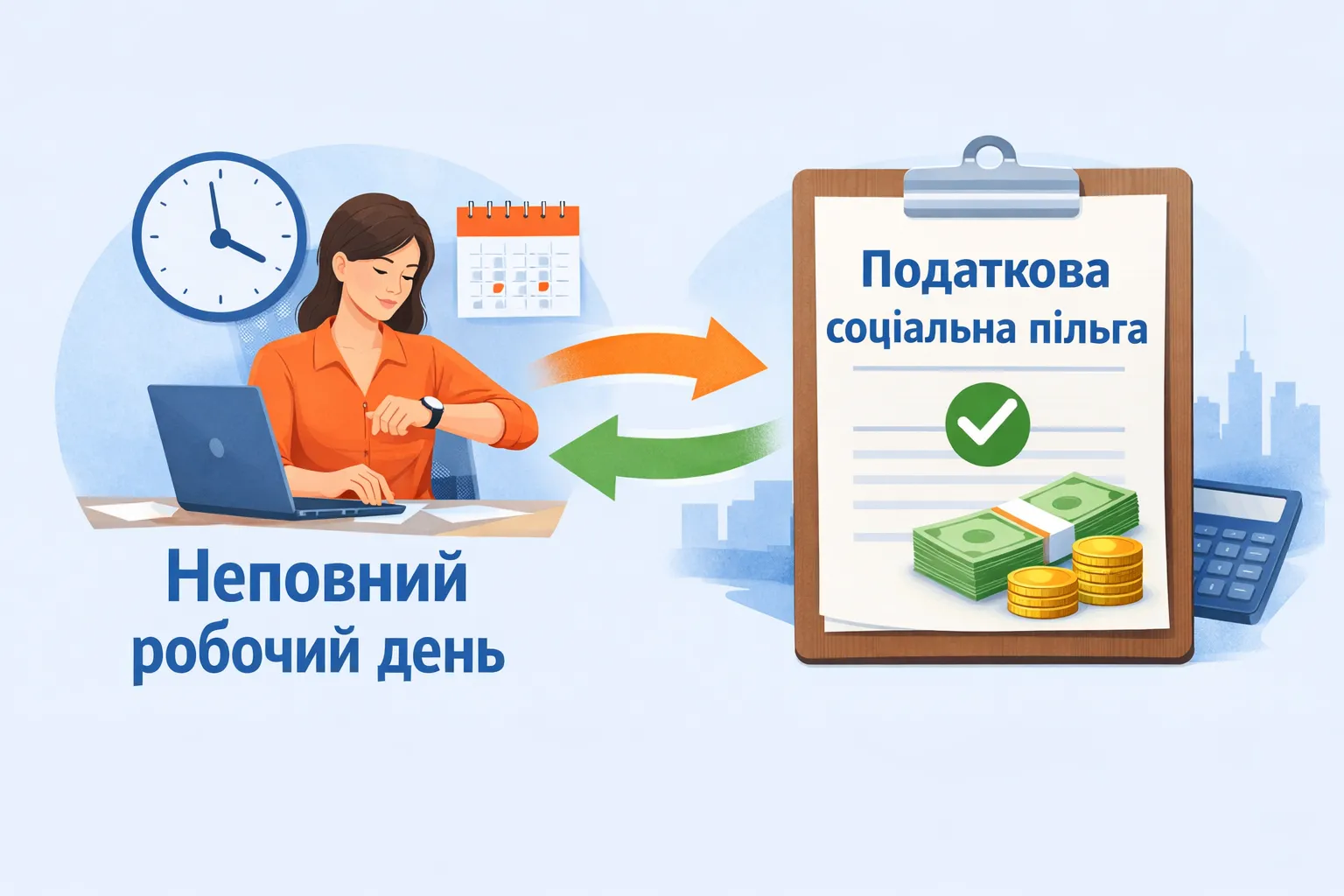 Неповний робочий день: право на податкову соціальну пільгу Неповний робочий день: право на податкову соціальну пільгу