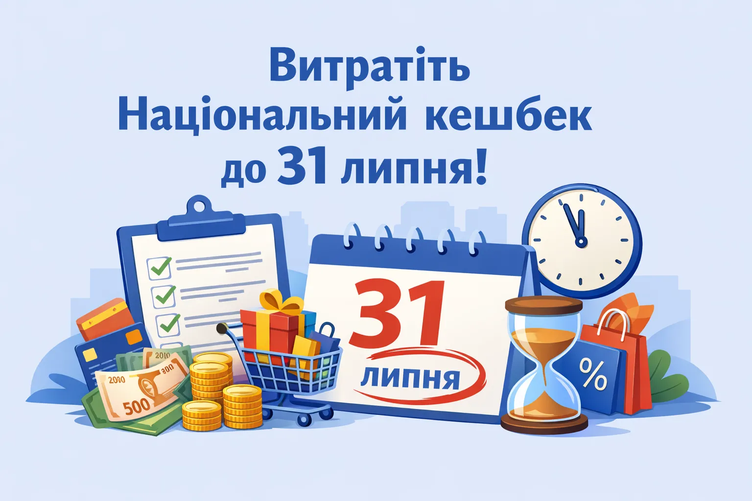 Витратити Національний кешбек потрібно до 31 липня