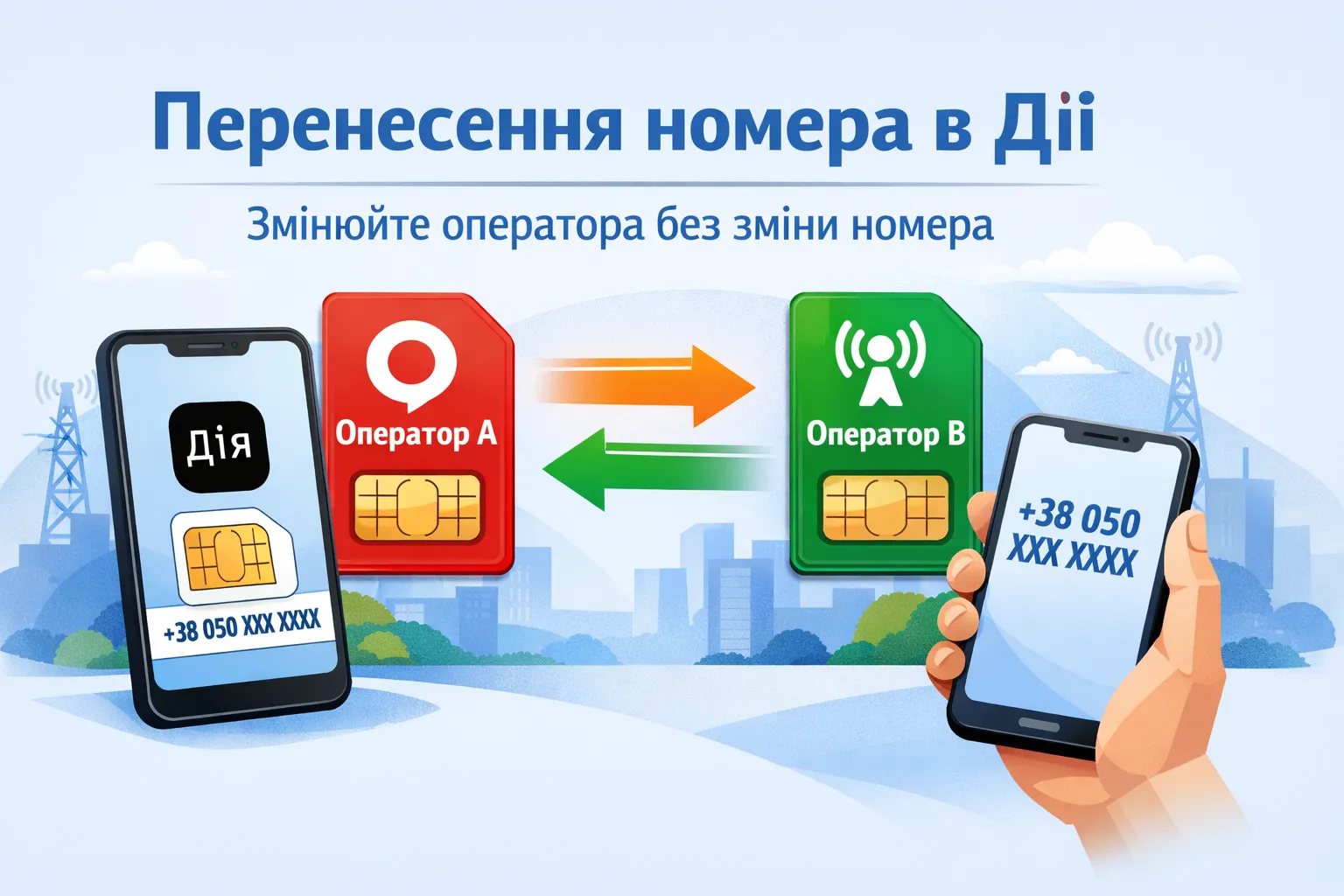 Перенесення номера в Дії: змінюйте мобільного оператора без зміни номера