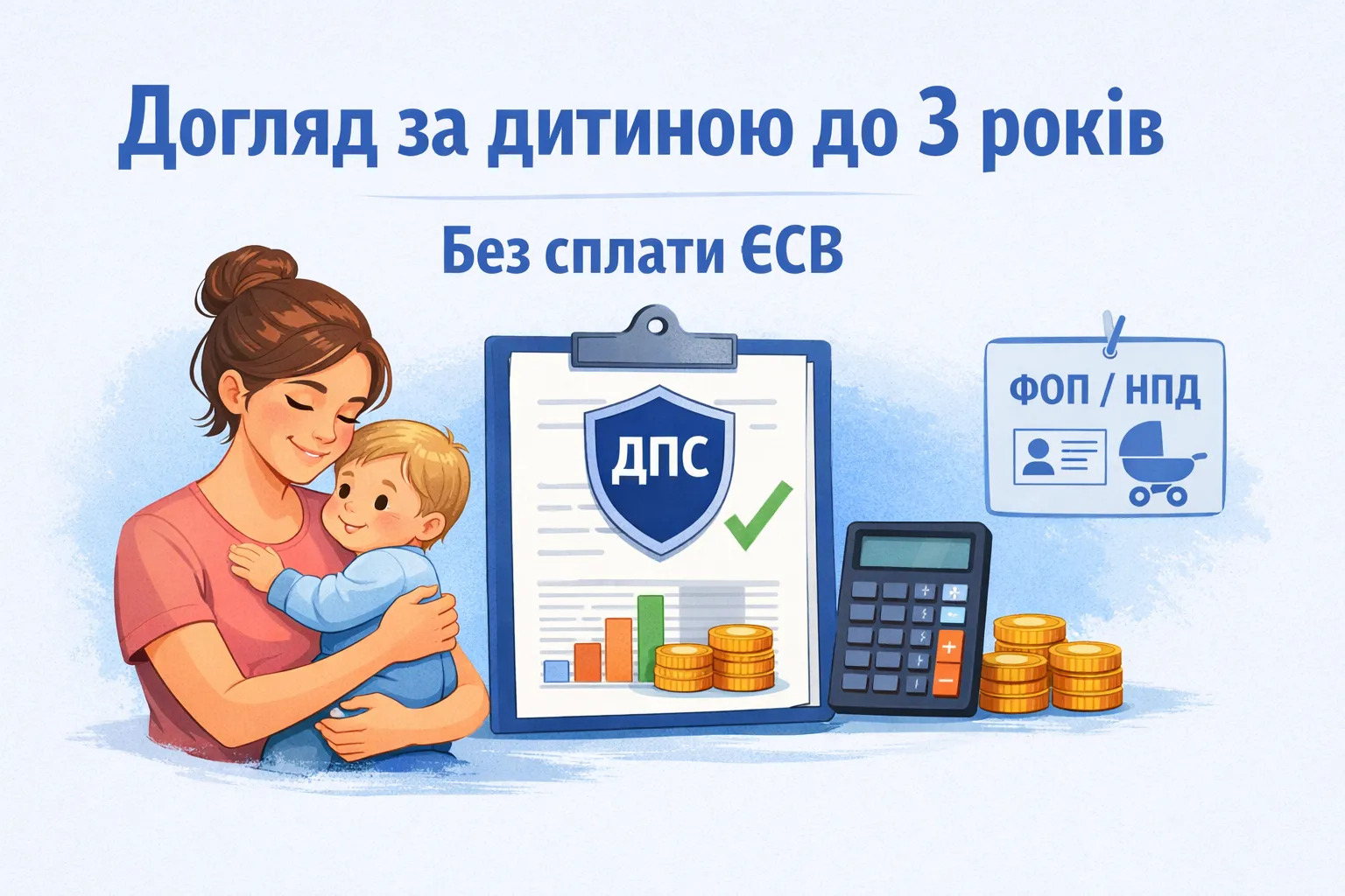 ФОП / НПД по догляду до 3 років: ДПС про право не платити ЄСВ