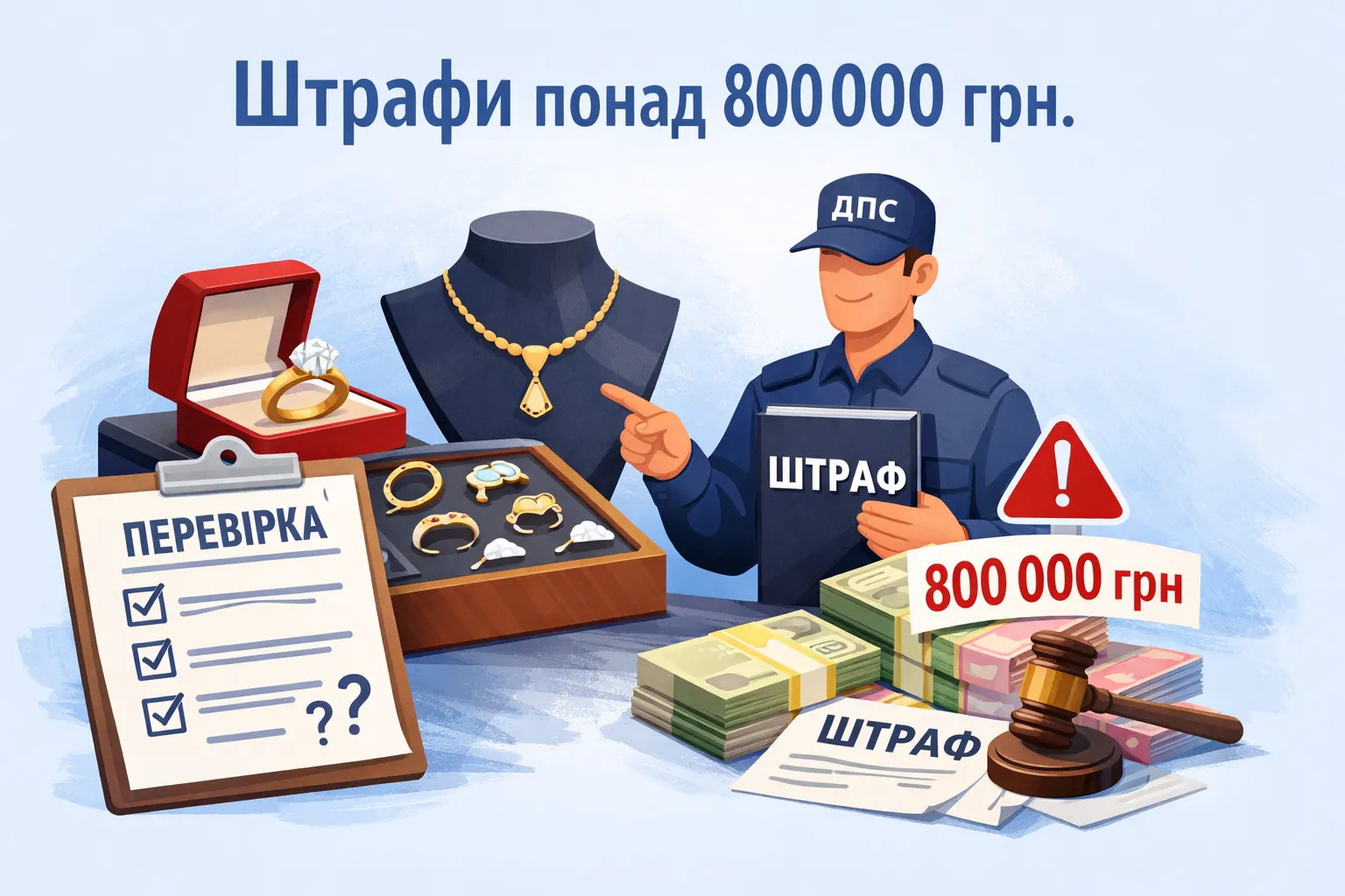 Необлікований товар у ювелірці: понад 800 тис. грн штрафів від ДПС