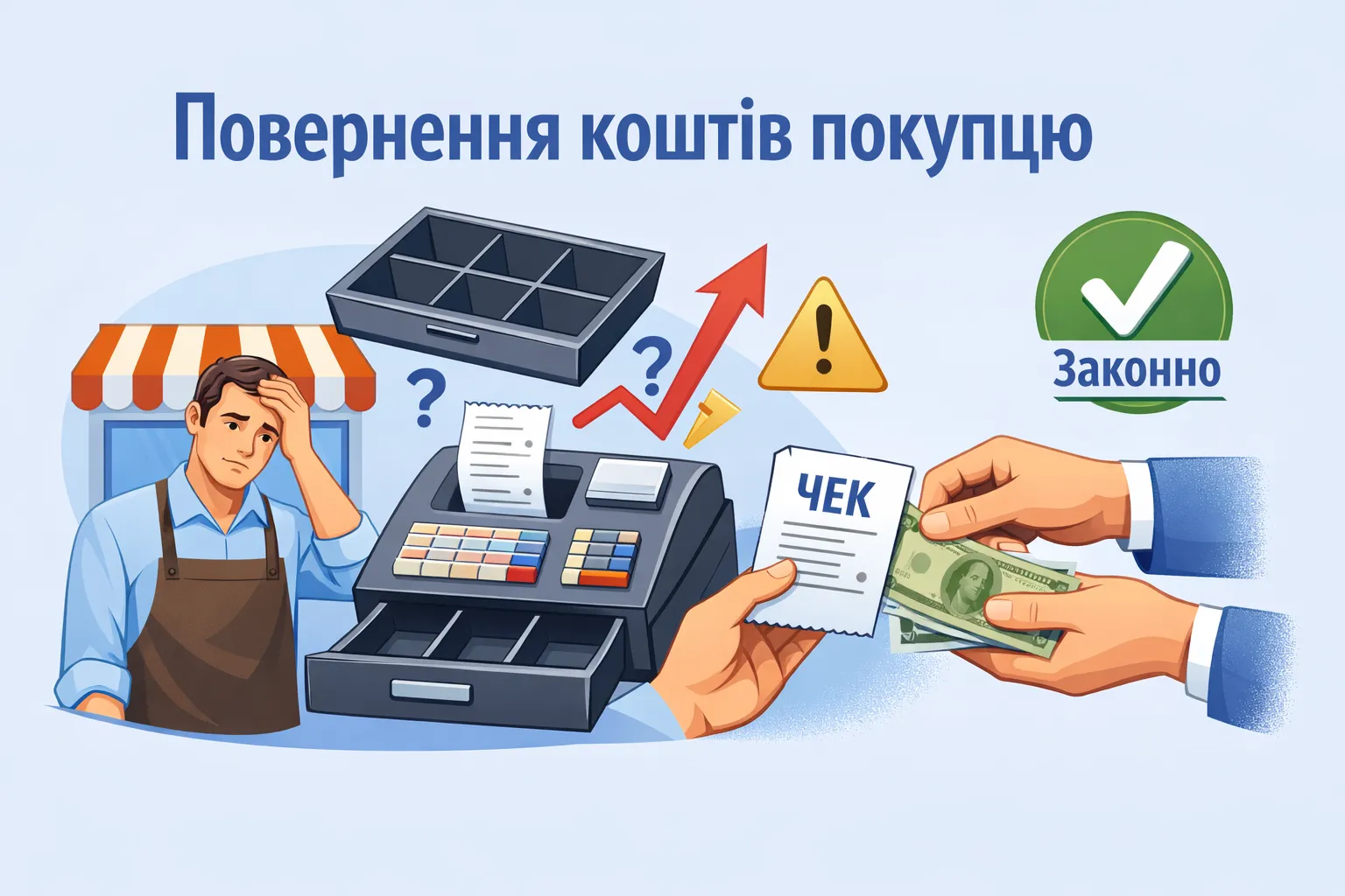 ФОП і нестача готівки у скриньці РРО: як законно повернути кошти покупцю ФОП і нестача готівки у скриньці РРО: як законно повернути кошти покупцю