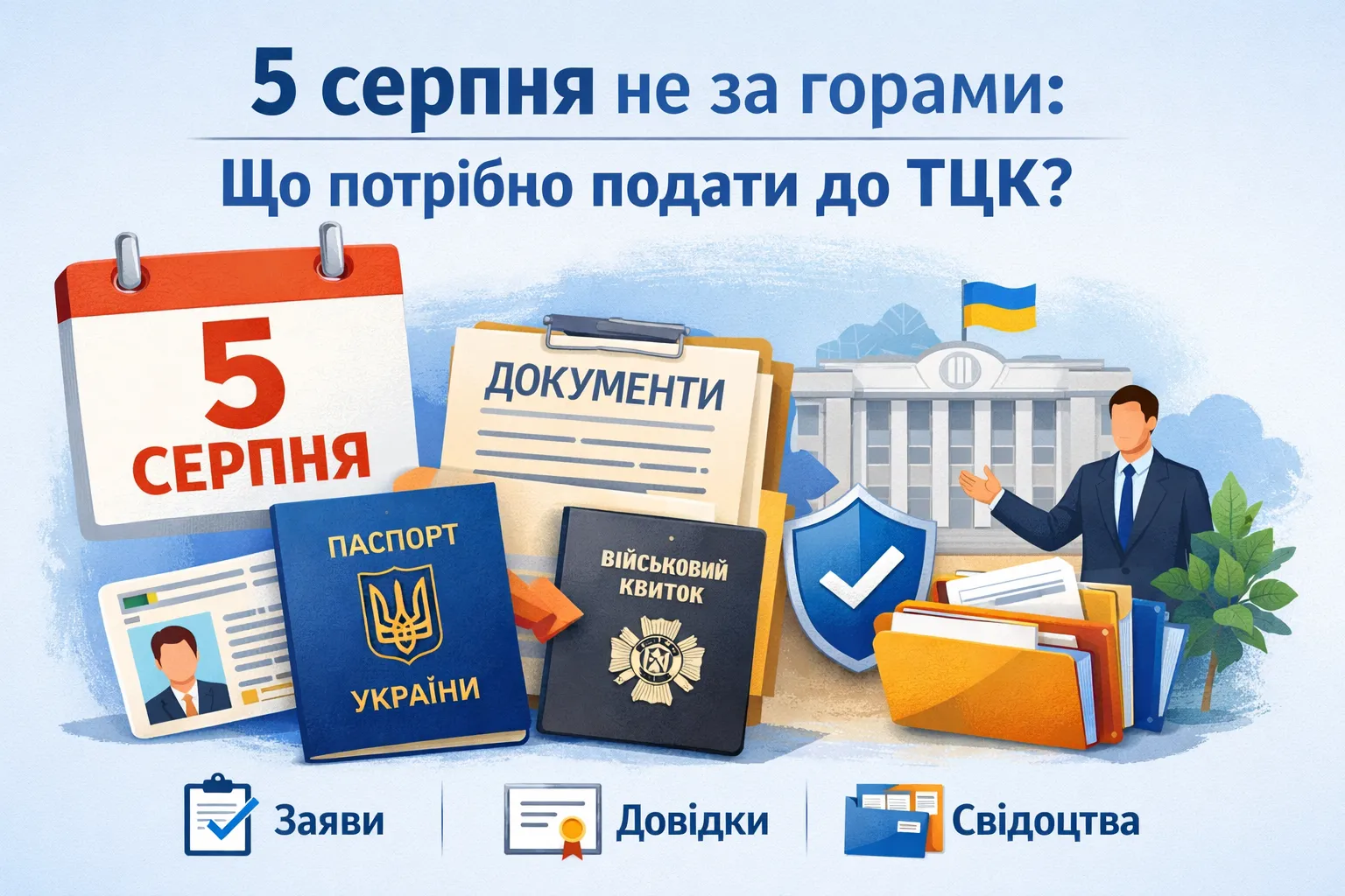 5 серпня не за горами: що потрібно подати до ТЦК