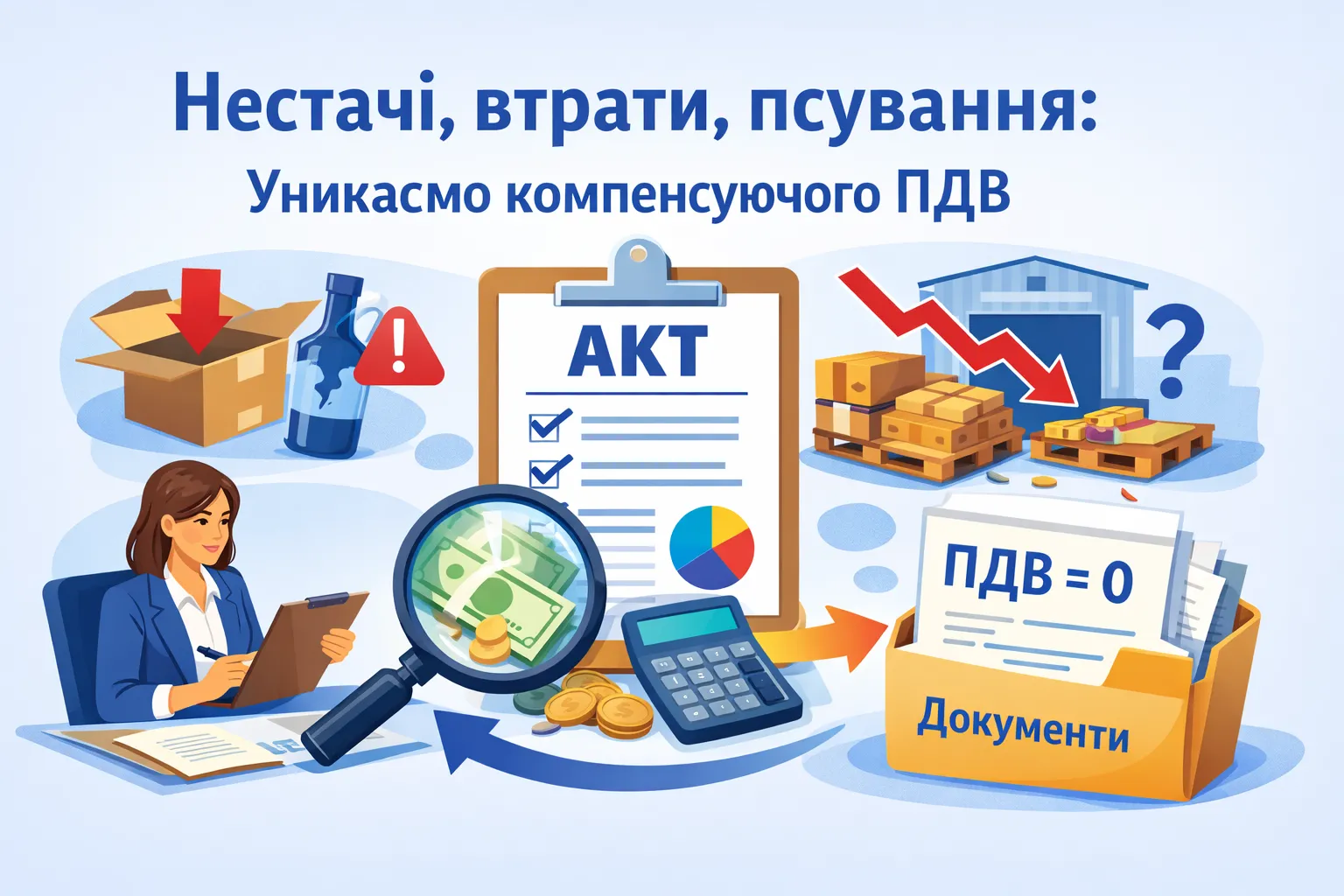 Нестачі, втрати, псування: документуємо уникнення компенсуючого ПДВ Нестачі, втрати, псування: документуємо уникнення компенсуючого ПДВ