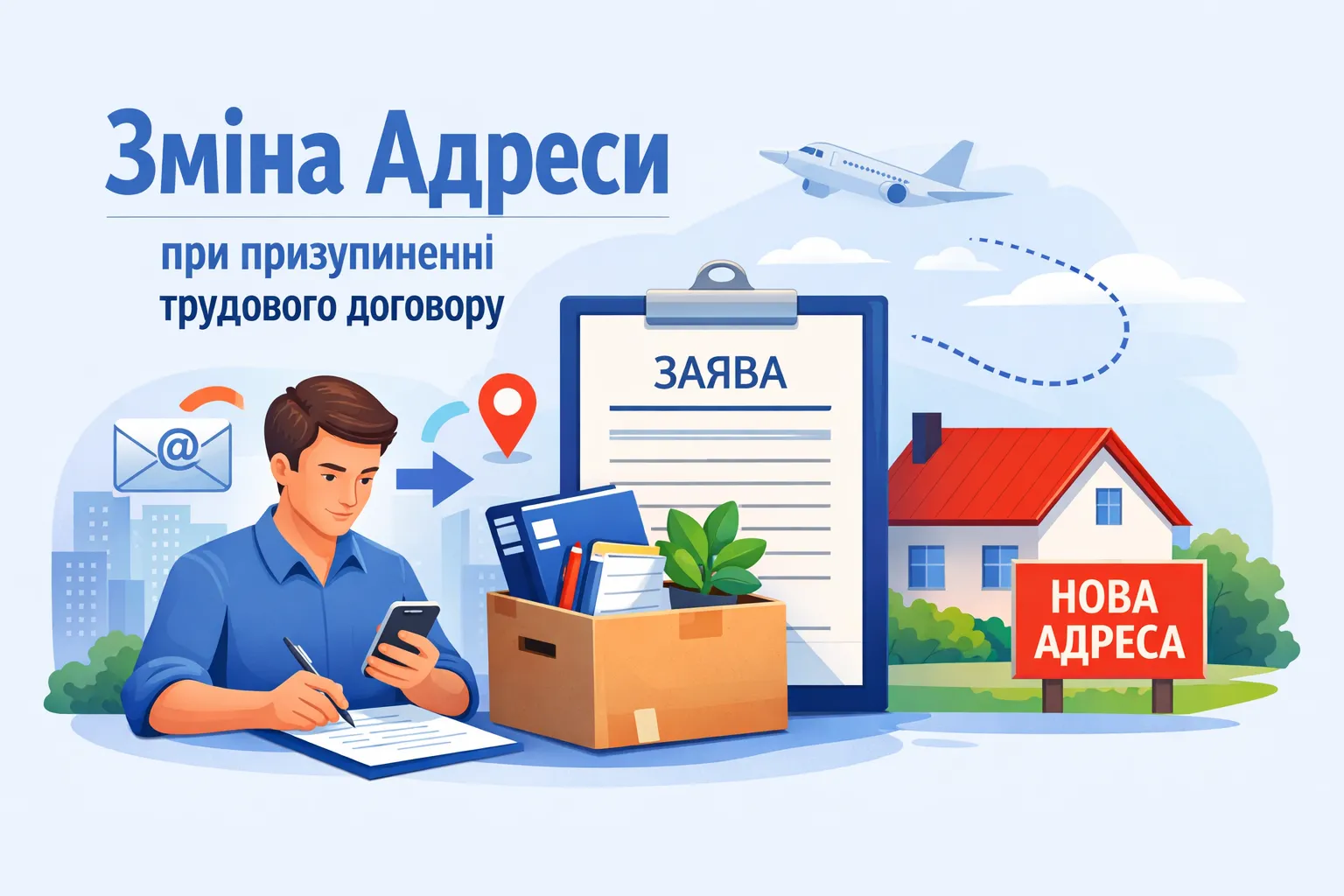 Призупинений трудовий договір: як працівнику повідомити про зміну адреси