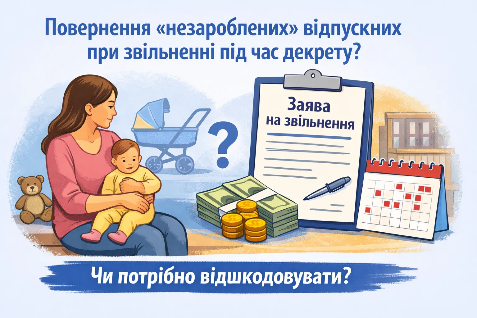 Чи потрібно повертати «незароблені» відпускні при звільненні працівниці, яка перебуває у відпустці для догляду за дитиною?
