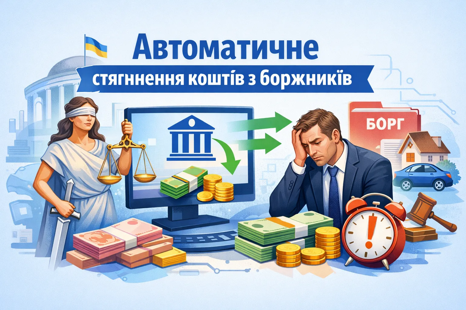 Мін'юст запроваджує новий порядок автоматичного стягнення коштів боржників