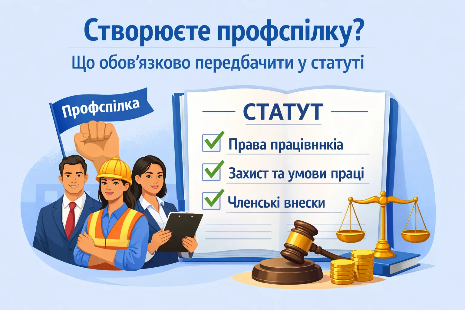 Створюєте профспілку? Що обов'язково передбачити у статуті Створюєте профспілку? Що обов'язково передбачити у статуті
