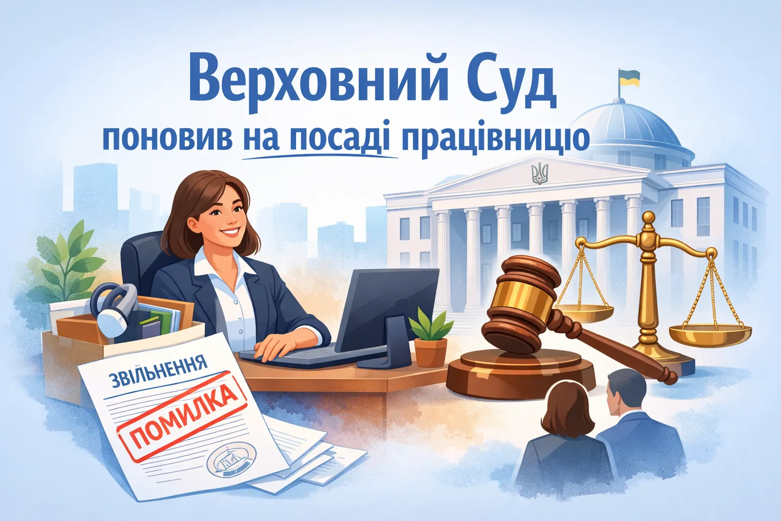 Помилка в підставі звільнення: Верховний Суд поновив працівницю на посаді