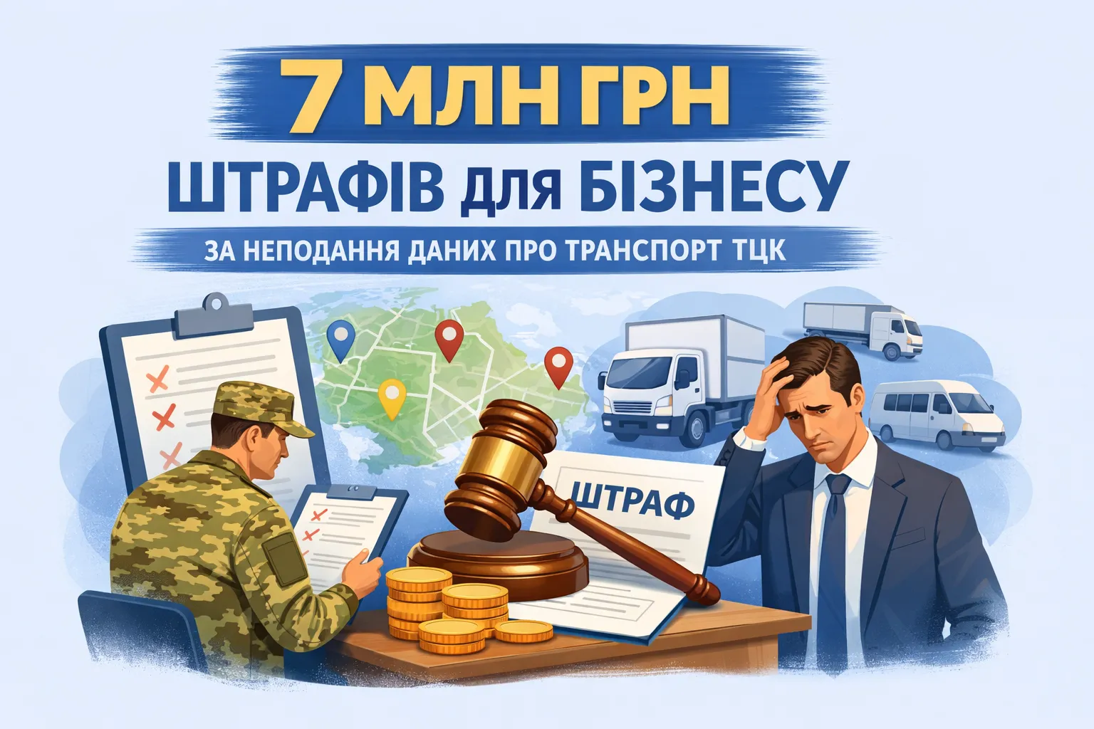 7 млн грн штрафів бізнесу за неподання інформації про транспорт ТЦК цьогоріч 7 млн грн штрафів бізнесу за неподання інформації про транспорт ТЦК цьогоріч