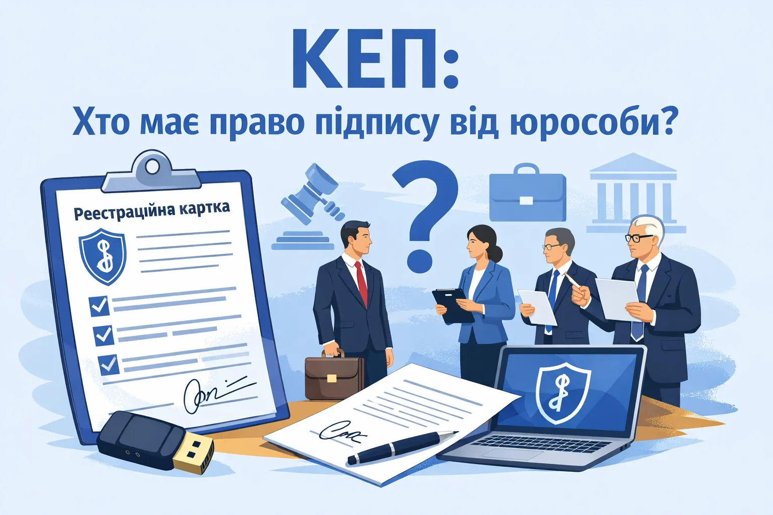 Реєстраційна картка на КЕП: хто з юрособи має право підпису?