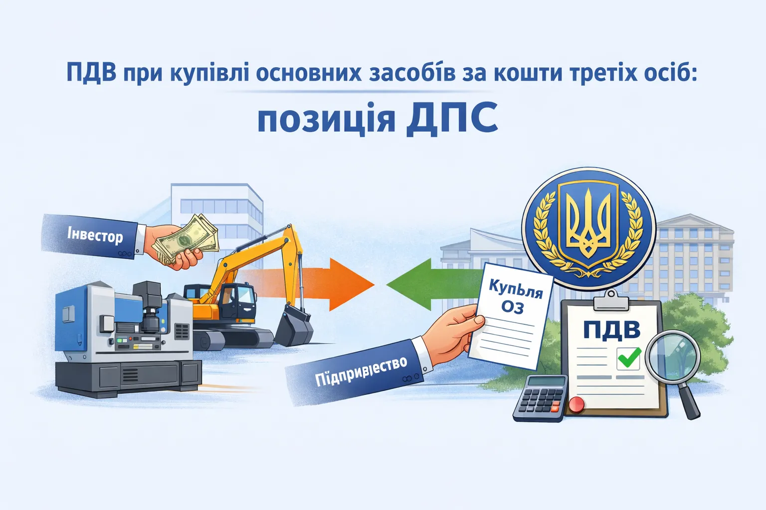 ПДВ при купівлі основних засобів за кошти третіх осіб: позиція ДПС