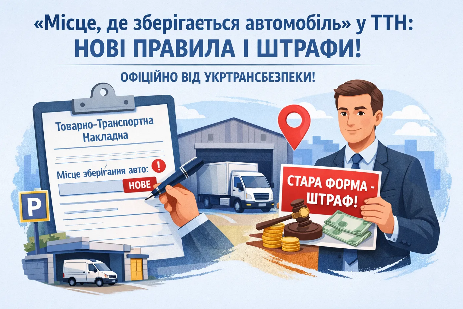 «Місце, де зберігається автомобіль» у ТТН: як заповнити і штраф за стару форму. Офіційно від Укртрансбезпеки!