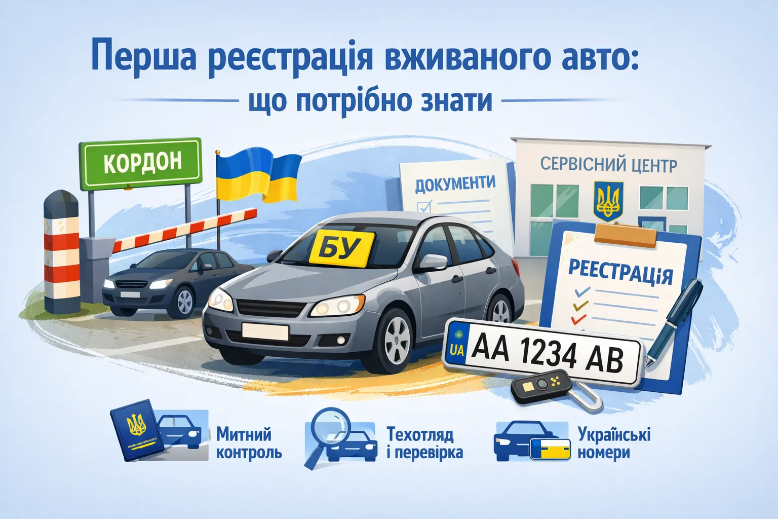 Від кордону до українських номерних знаків: що варто знати про першу реєстрацію вживаного авто