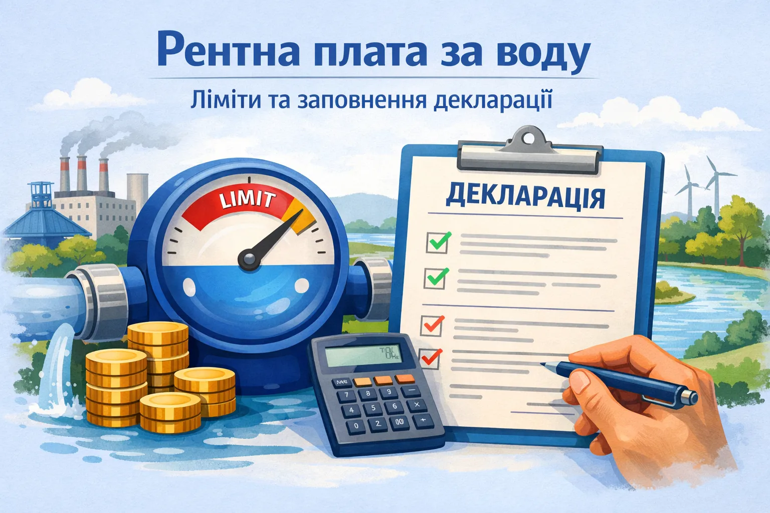 Рентна плата за воду: як правильно врахувати ліміти та заповнити декларацію