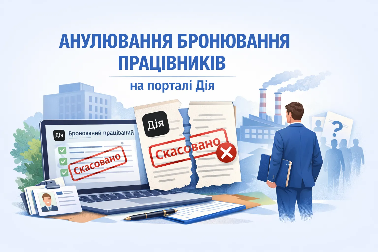 Анулювання бронювання працівників на порталі Дія