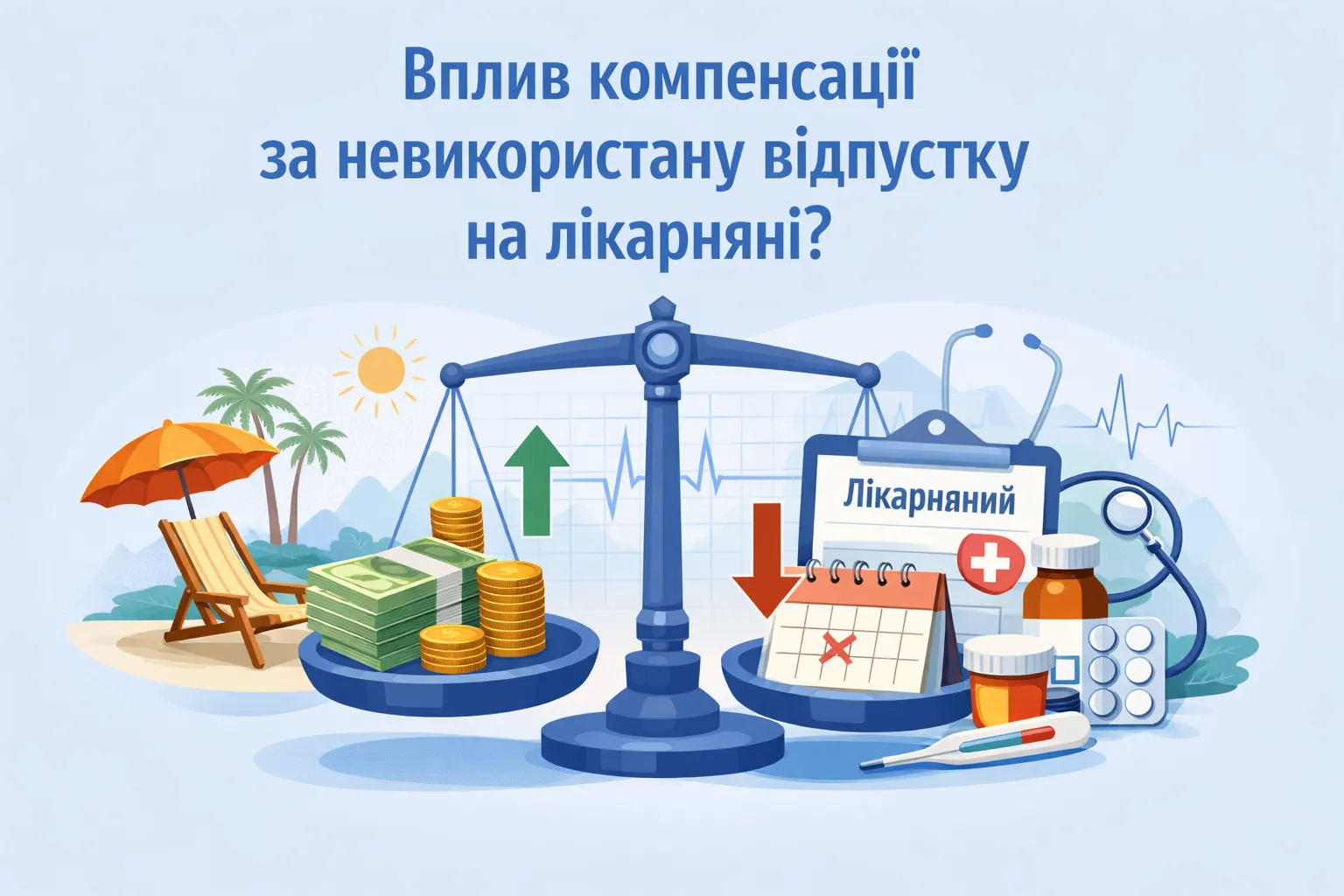 Чи збільшує лікарняні компенсація за невикористану відпустку?