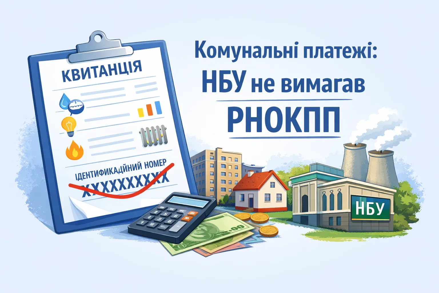 Комуналка й квитанції: НБУ не вимагав вказувати РНОКПП