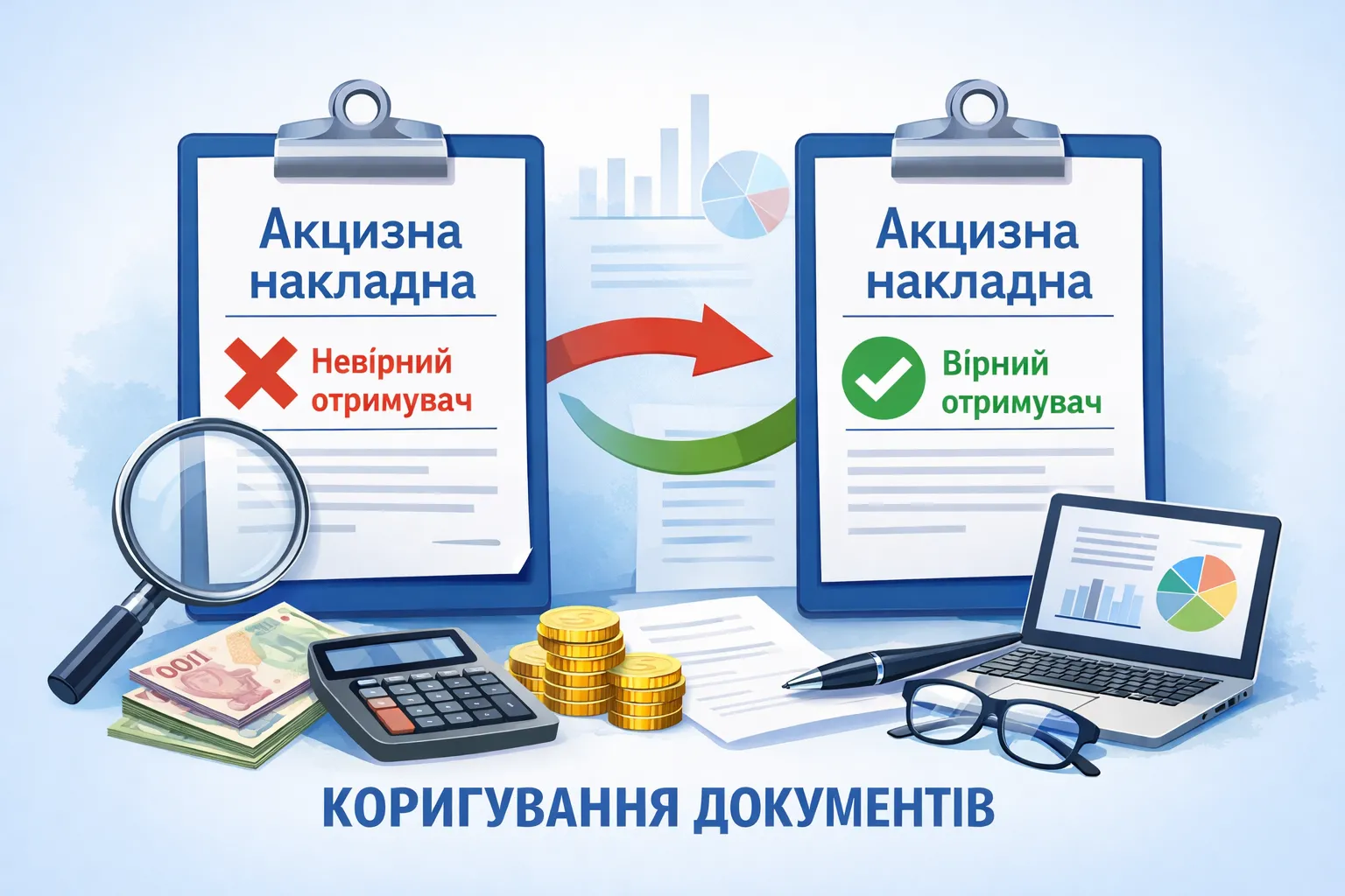 Неправильний отримувач в акцизній накладній: покроковий порядок коригування Неправильний отримувач в акцизній накладній: покроковий порядок коригування