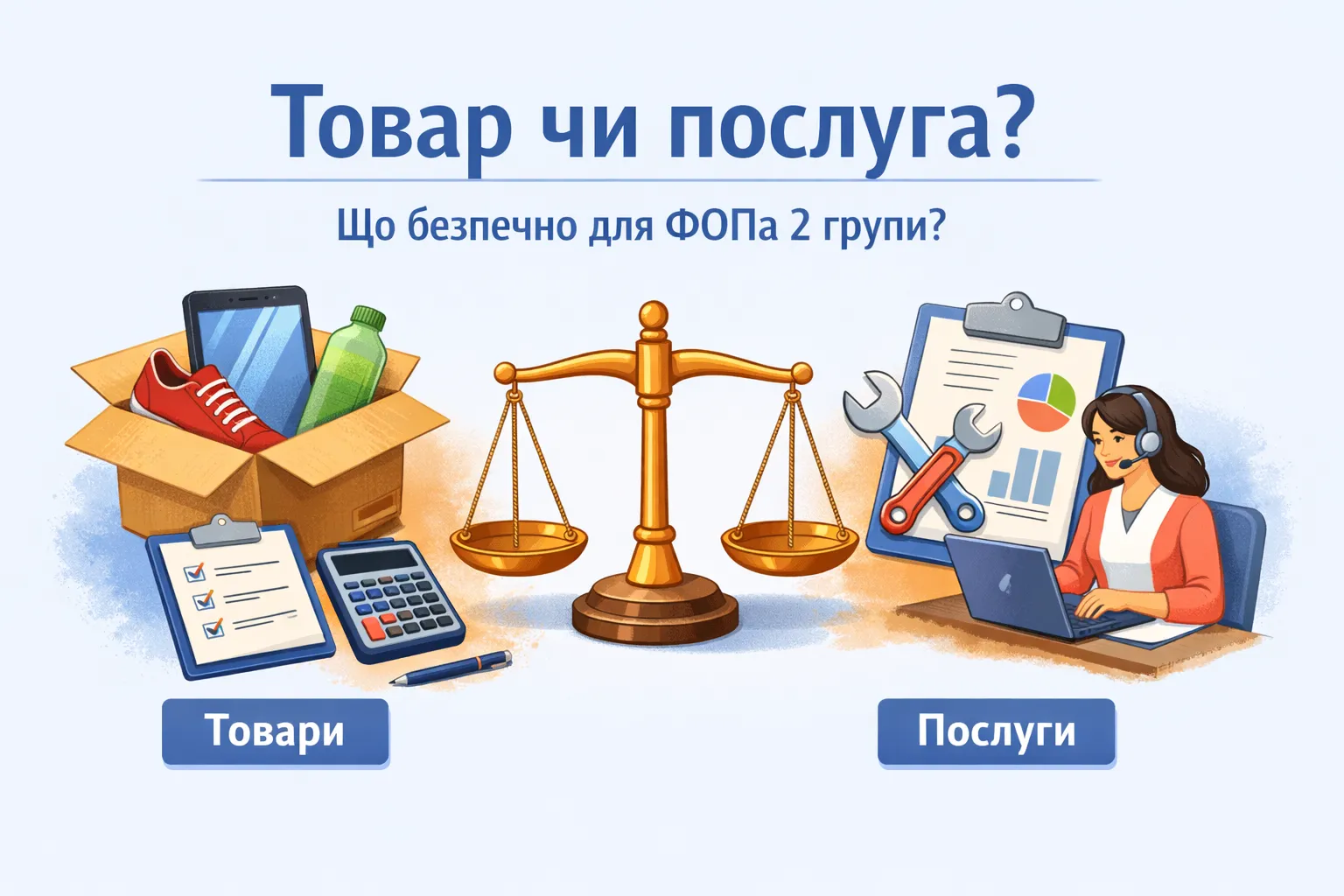 Товар чи послуга оформлення: що безпечно для ФОПа‑єдинника групи 2?