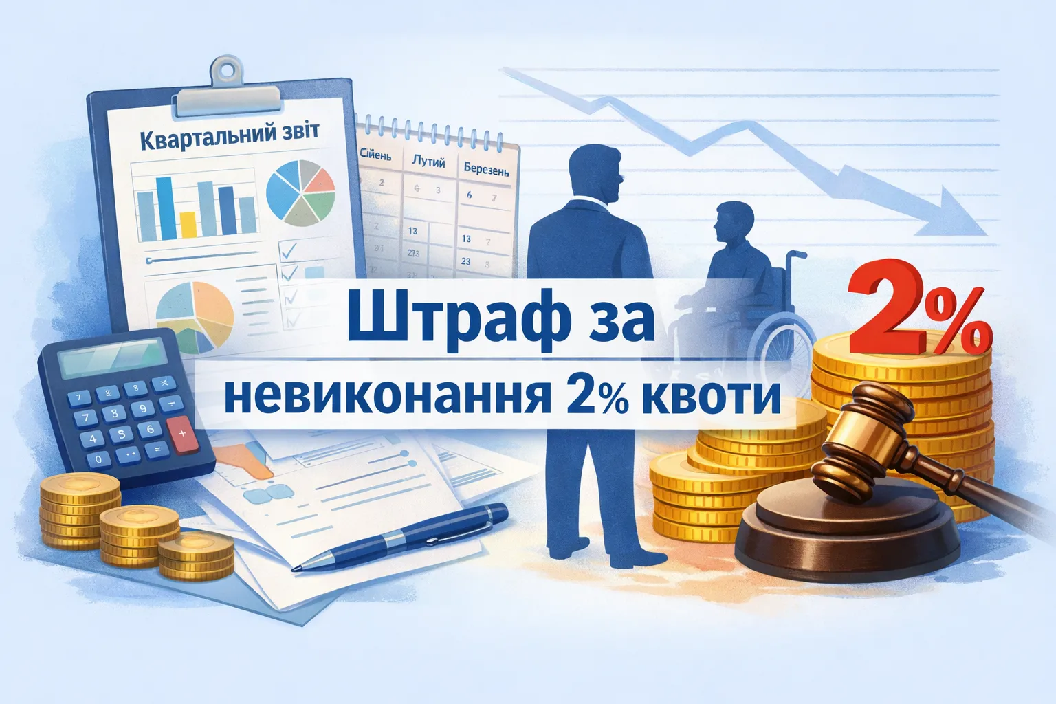 Квартальна звітність і внесок за невиконання 2 % нормативу осіб з інвалідністю: хто з роботодавців