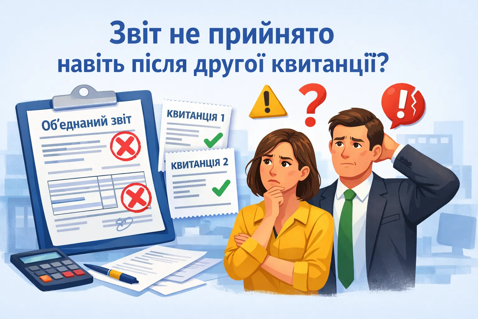 Коли Об'єднаний звіт визнають не прийнятим, навіть після другої квитанції?