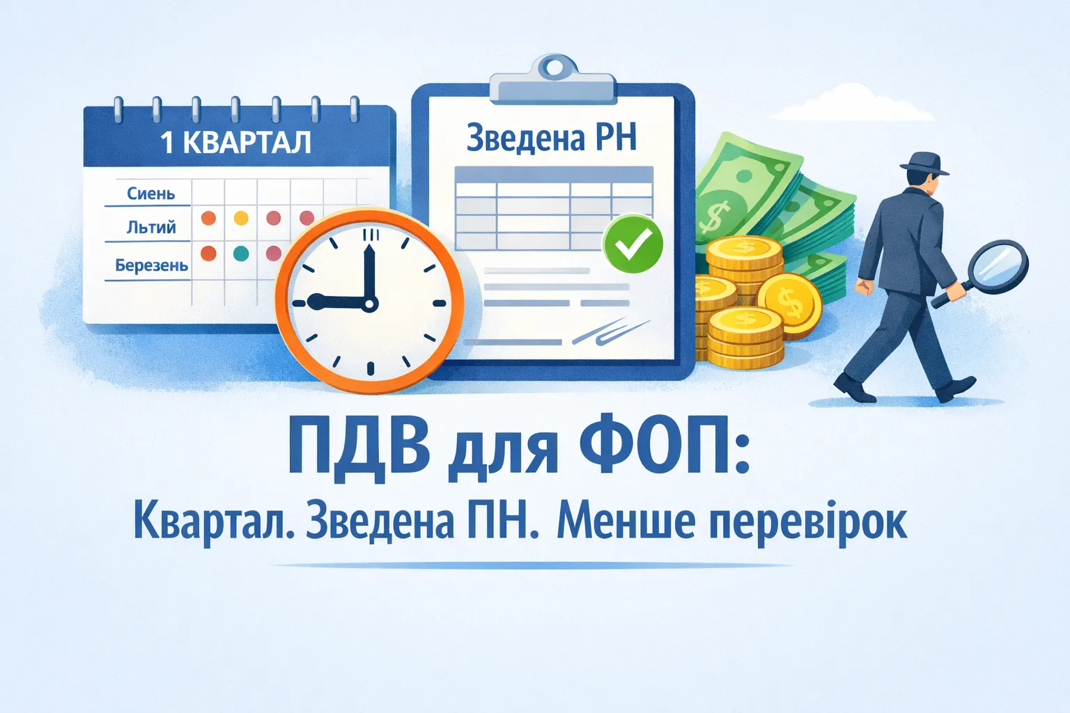 ПДВ для ФОП: квартал, зведені ПН і менше перевірок