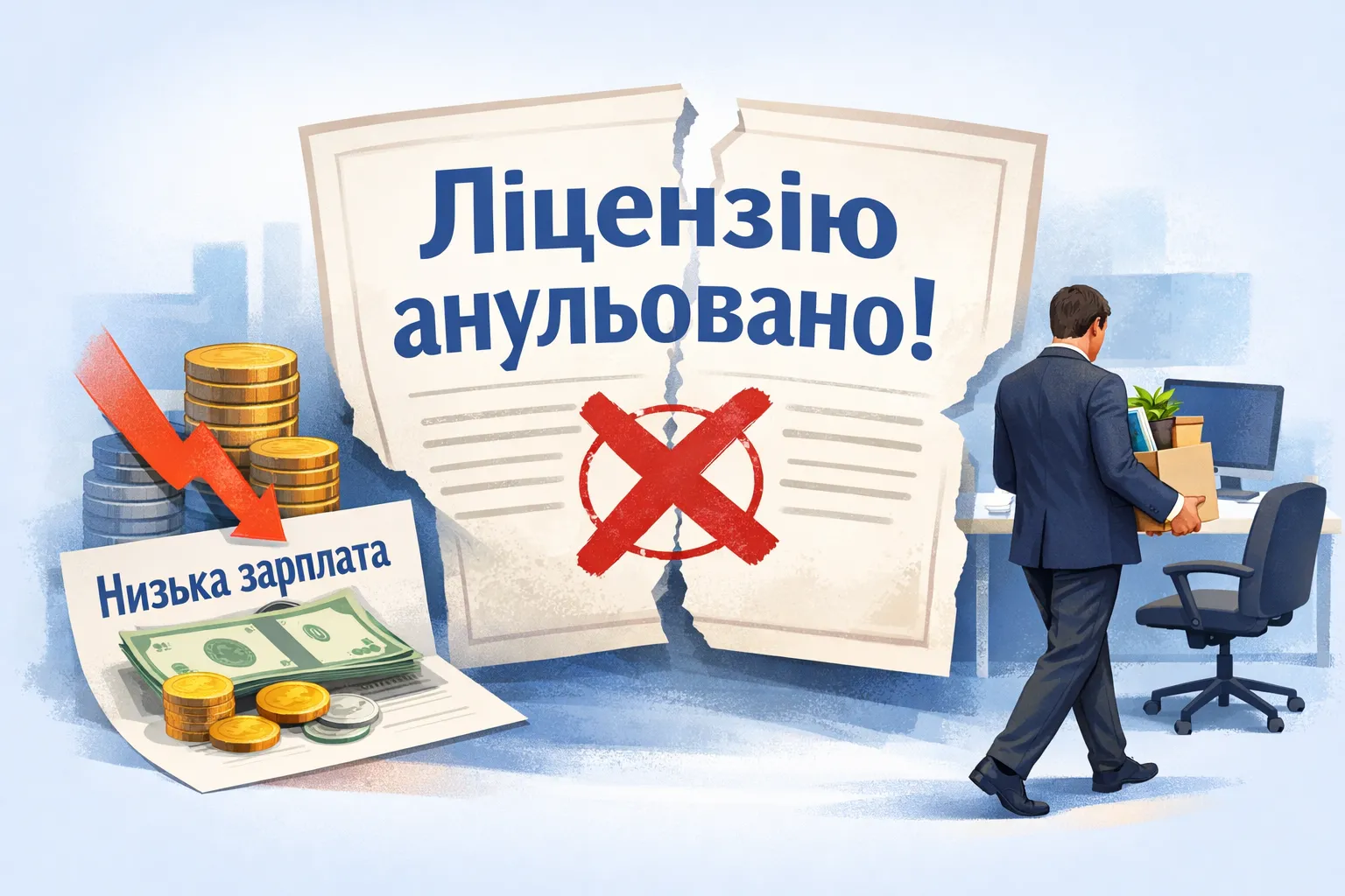 Припинення дії ліцензії через низький рівень зарплат