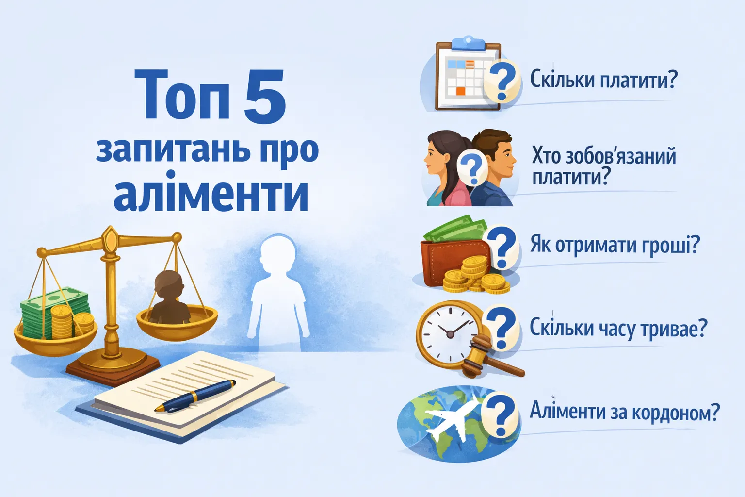 П'ять найпоширеніших запитань про аліменти