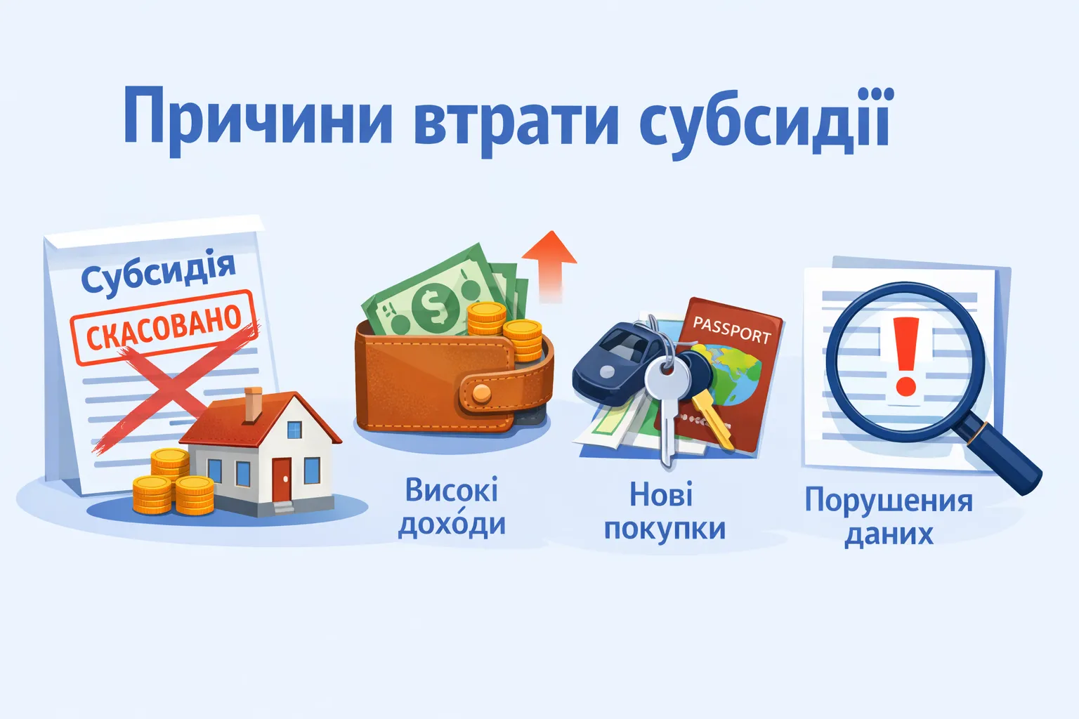 З яких причин може бути зменшена чи скасована житлова субсидія?