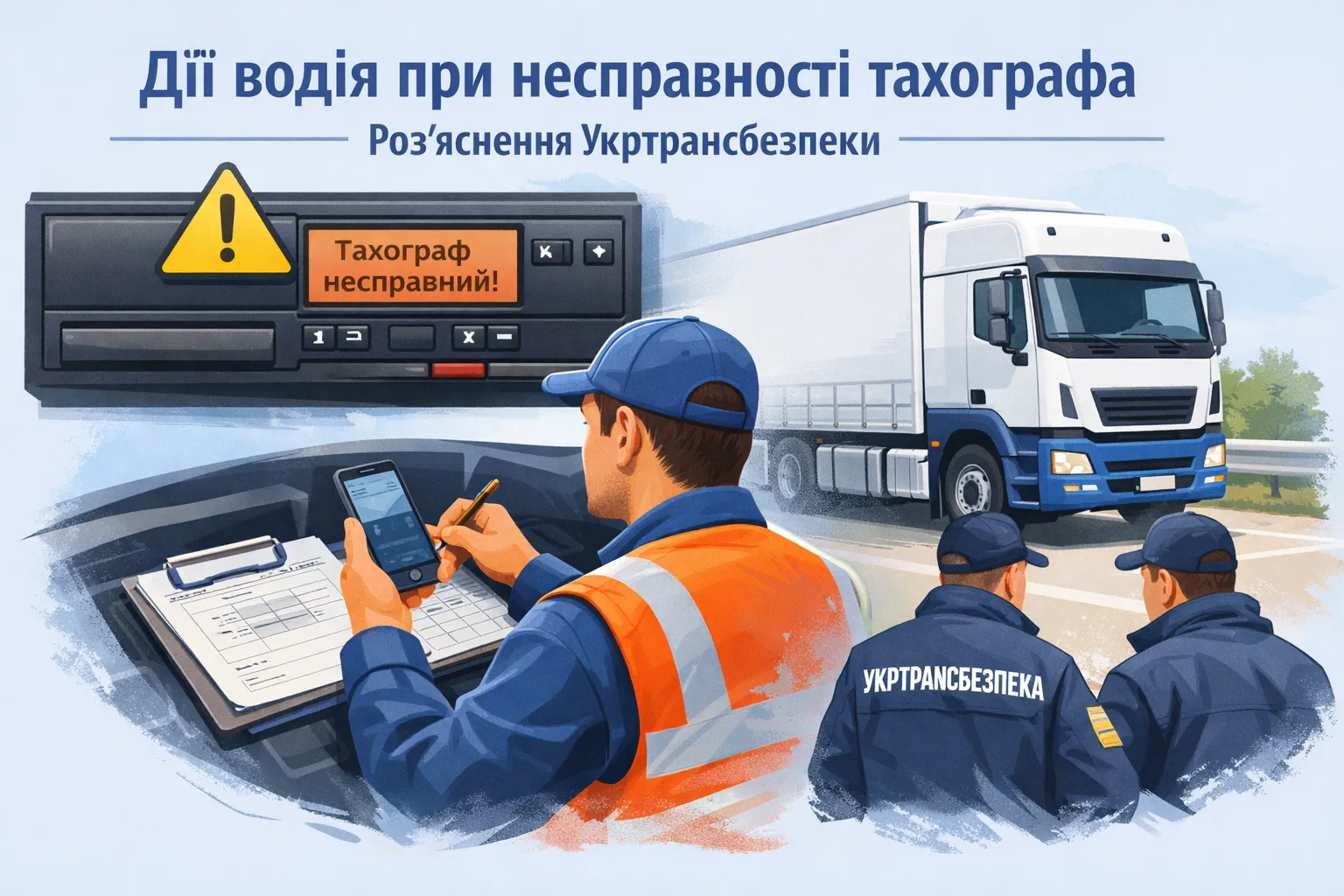 Дії водія при несправності тахографа: роз'яснення Укртрансбезпека