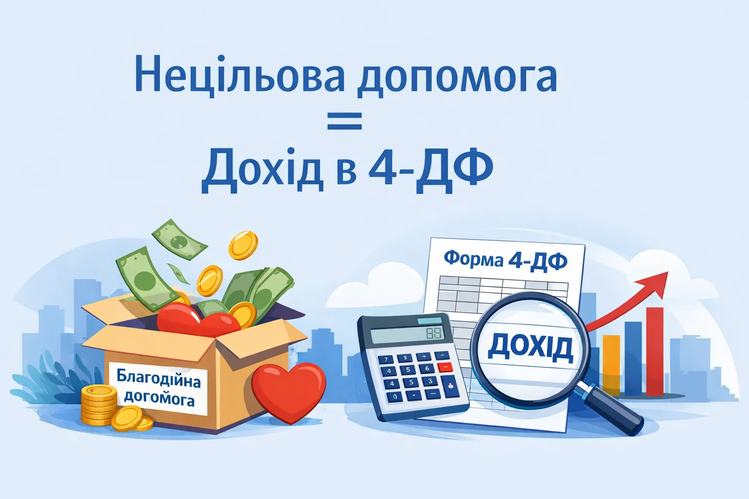 Нецільова благодійна допомога: ознака доходу в 4-ДФ